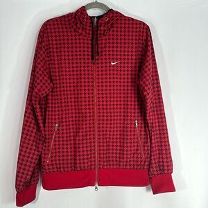 Nike Black & Red Plaid Y2K Reversible Light Windbreaker Jacket